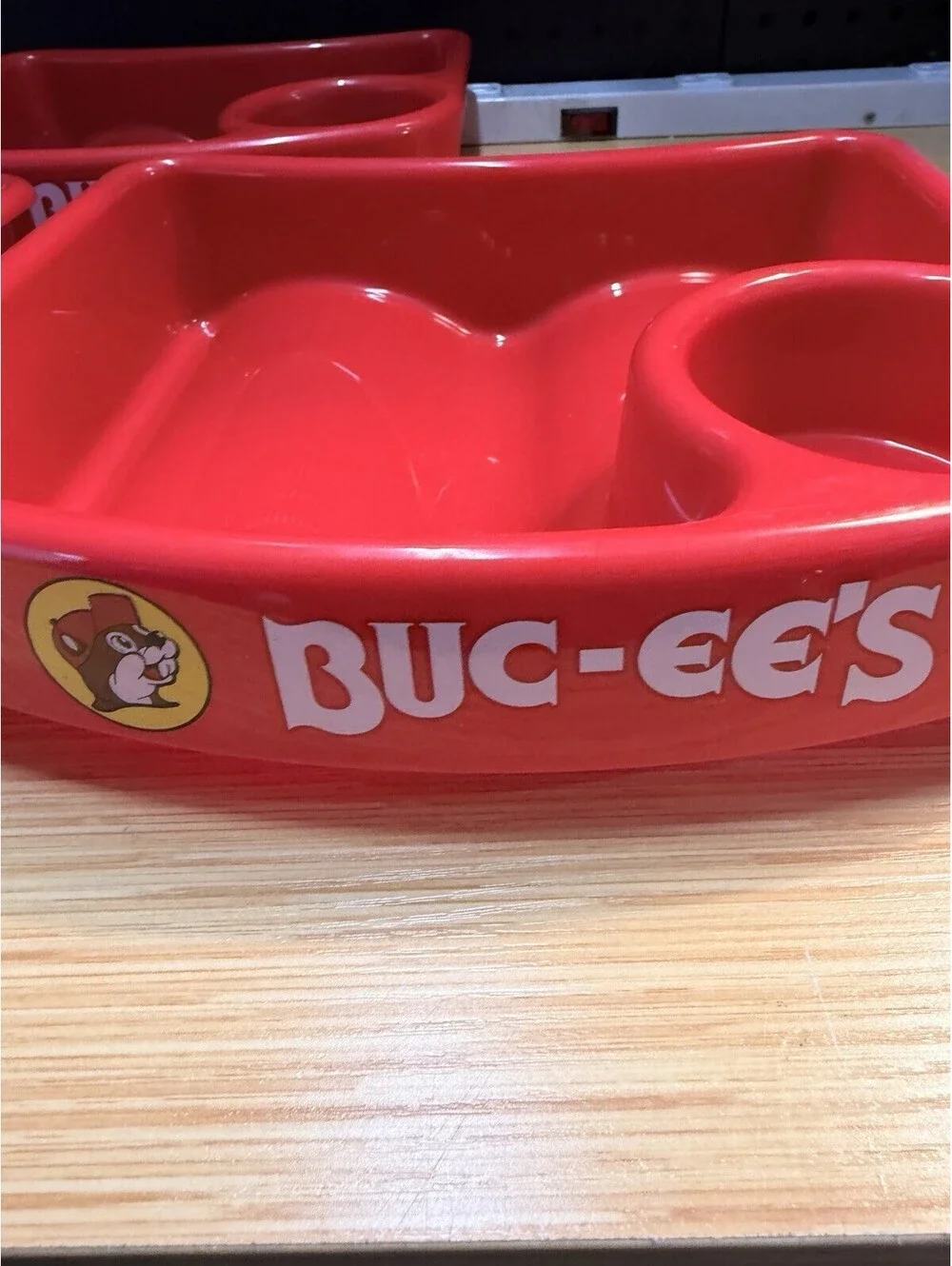 3 Buc-ee's Kids Red Snack Trays With Built In Cup Holders *